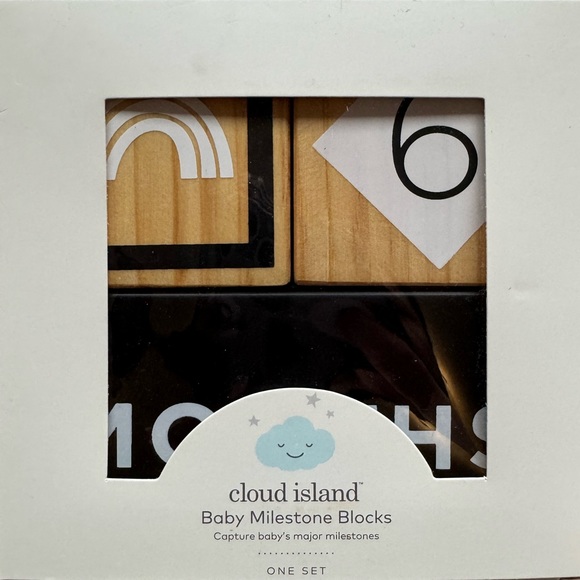 thumbnail image 2 of White Baby Monthly Milestone Blocks With Bag. Baby Age Blocks 2 of 10